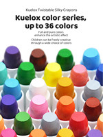 Juego de Pasteles al Óleo Suaves No Tóxicos Kuelox para Niños, 16/24/36 Colores Brillantes, Textura Suave de Parafina, Dibujo Creativo y Coloreado