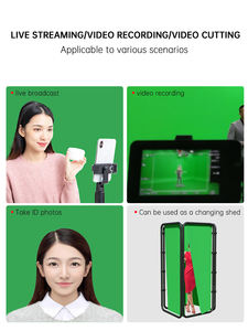 Kit de studio photo avec écran <span class=keywords><strong>vert</strong></span> pliable 2,4x4m, peint par pulvérisation, <span class=keywords><strong>pour</strong></span> chromakey, avec cadre de fond - Product Image 3