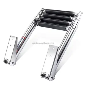 Marine Hardware 316/304 Stainless Steel 2/3/4 Step Telescopic Boat Ladder Swimming Ladder For Yacht