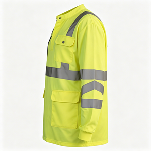 Wholesale Fast Shipping Drop Needle Long Sleeve Reflective Safety <b>Fluorescent</b> Yellow Hi Vis <b>Clothing</b> - Product Image 2