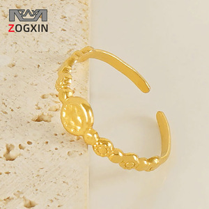 European Style Gold Tone <b>Adjustable</b> <b>Ring</b> For Women Geometric Design Plain Band Gift Jewelry - Product Image 2