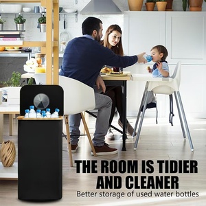 Para <span class=keywords><strong>Amazon</strong></span>, cesta de bambú reciclada, caja de basura de 5L de gran capacidad con tapa tipo prensa, caja de botella duradera plegable para ropa sucia - Product Image 3