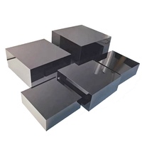 Présentoirs carrés noirs en acrylique (5 pièces) pour buffet, service traiteur, mariages, hôtels, Noël – Design moderne