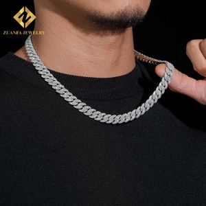 925 Silver Moissanite Jewelry Cuban <b>Link</b> Chain Jewelry Miami Cuban <b>Link</b> Bracelet &Necklace Hip Hop Bling Jewelry For Men - Product Image 6