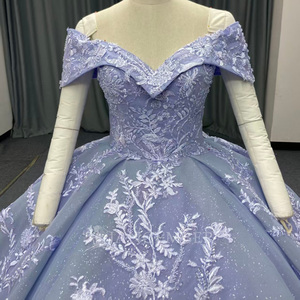 Lsany295 Superbe Robe de Soirée de Maternité Bleu Pétrole avec Appliques sur les Épaules, Dentelle Brodé et Décolleté Cœur, Coupe Princesse - Product Image 4