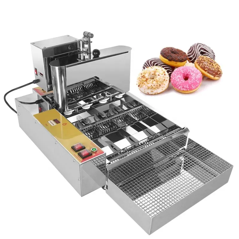 Máquina de diseño de máquina de freidora de bolas de mini donut manual comercial cortador de rosquillas turco automático de gas para panadería
