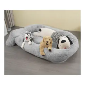 Jhome Pet Giant 3D Orthopedic Memory Foam Cozy Cover Removable Human Sized Dog Bed Large Waterproof Human Dog Bed for Large Dogs