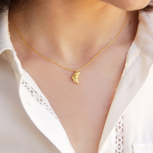 Collana con ciondolo Croissant classica francese a catena a maglie in oro attorcigliato in ottone gioielli preziosi - Product Image 3