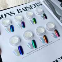 Vente en gros de poudre d'aurore perle blanche Changement de couleur arc-en-ciel Chrome ongles Effet miroir Pigment caméléon