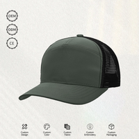 Casquette de baseball 7 panneaux en maille respirante en polyester, style trucker, dos semi-maillé, logo personnalisé, multicolore, pour sport en extérieur, fabrication OEM