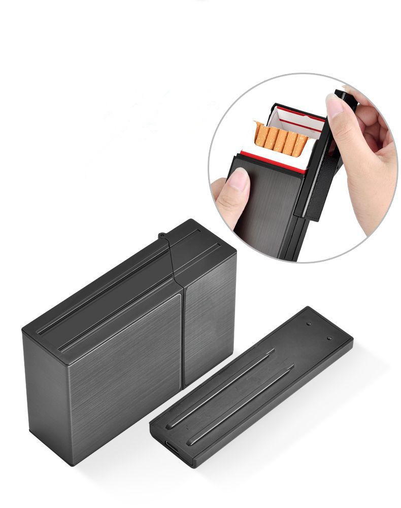 USB-зарядка, Электронная зажигалка, креативная сигаретная коробка, держатель сигареты