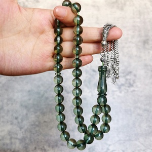 Rosario de Resina Color Ámbar de 10mm, 39 Piezas, Joyería Islámica, <span class=keywords><strong>Tasbih</strong></span> Musulmán, <span class=keywords><strong>Tawaf</strong></span>, Tesbih Turco, Misbaha, Cuentas de Oración - Product Image 1