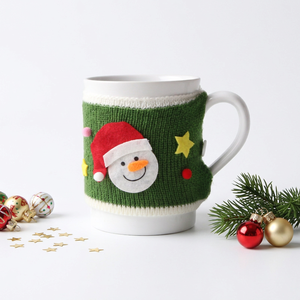 Mug en céramique de porcelaine créatif et moderne, motif dessin animé de Noël, pour couple de bureau, compatible micro-ondes, réutilisable, en stock, mignon pour le petit-déjeuner - Product Image 5