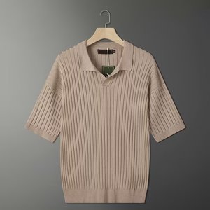 เสื้อโปโลถักแขนสั้นผู้ชาย, MLXL2XL3XL ลำลองสีพื้นฤดูร้อน - Product Image 1