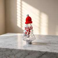 Bouteille de thé au lait en forme de sapin de Noël, créative, transparente, en PET de qualité alimentaire, imprimée sérigraphiée, avec bouchon à vis – Meilleure vente