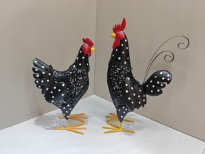 Precio al por mayor ilustraciones artesanales regalos al aire libre Metal impermeable decorativo Gallo pollo soporte estatua para decoración <span class=keywords><strong>de</strong></span> jardín - Product Image 6