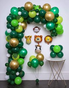 <strong>Jungle</strong> Safari <strong>Theme</strong> <strong>Party</strong> Supplies 144 PCS Balloon Garland Kit Favors for Kids Boys Birthday Baby Shower Decoration - Product Image 1