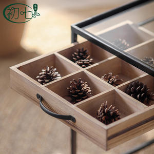 Wabi Sabi Style Side <b>Table</b> Tempered Glass <b>Top</b> Metal Frame Storage <b>Drawer</b> Living Room Coffee <b>Table</b> - Product Image 3