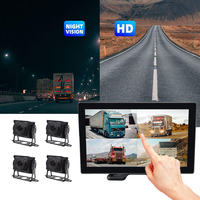 Enregistreur vidéo VEER étanche BSD 10 pouces 4 canaux AHD avec écran quadruple et caméra de recul pour camion et véhicule