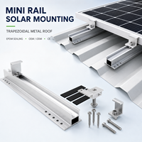 Système de montage de panneaux solaires sur rail en aluminium CE, fabriqué sur mesure, pour toit en métal trapézoïdal, installation photovoltaïque commerciale