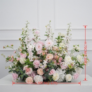 High Quality pink Green Leaves aisle flower Centerpiece Arrangement Plants Greenery Garland Wild aisle Flower - Product Image 2