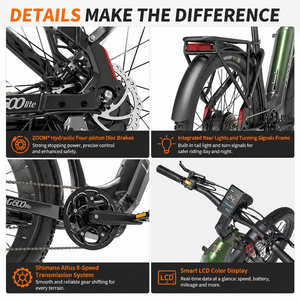 Bicicleta Eléctrica Deportiva MG600 Lite E-MTB con Neumáticos Maxxis 27.5x2.4, Motor sin Escobillas de 650W, Sensor de Torque, 8 Velocidades, Freno de Disco Hidráulico, Aluminio y Litio - Product Image 3