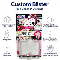 Emballage en blister personnalisé, conteneur en PVC transparent pour cosmétiques, étui vide pour poudre compacte et palette de blush, logo personnalisable