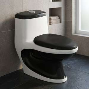 WC monobloc en céramique blanc et bleu de designer pour villas de luxe - Product Image 6