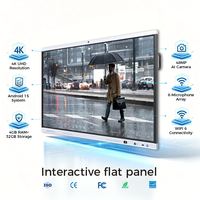Tableau interactif intelligent Tacteasy 65 pouces Android/Windows avec double système 4K tactile, reconnaissance d'empreintes digitales et suivi par caméra