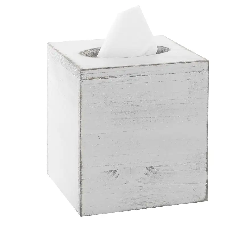 थोक कस्टम सफेद minimalist डेस्कटॉप ऊतक बॉक्स वर्ग ऊतक बॉक्स