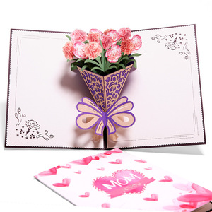 Impresión <span class=keywords><strong>de</strong></span> Tarjetas <span class=keywords><strong>de</strong></span> Felicitación Personalizadas, Tarjetas <span class=keywords><strong>de</strong></span> Felicitación Emergentes para el Día <span class=keywords><strong>de</strong></span> la Madre con Flores - Product Image 1