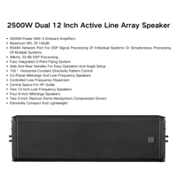 Système de sonorisation de scène de concert double 12 pouces actif à trois voies 2500W étanche Enceintes audio professionnelles Line Array