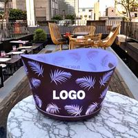 Seau à glace lumineux en forme de bateau avec logo personnalisé, présentoir à champagne, refroidisseur de bouteilles, bac à glace, plateau de service pour discothèques, bars, salons