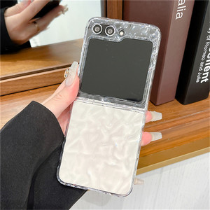 Estuche rígido de lujo con diseño de arrugas irregulares transparentes para Samsung <span class=keywords><strong>Z</strong></span> <span class=keywords><strong>Flip</strong></span> 6 5 <span class=keywords><strong>4</strong></span> 3 Cubierta de ondulación de agua para Samsung <span class=keywords><strong>Z</strong></span> <span class=keywords><strong>Flip</strong></span> - Product Image 1