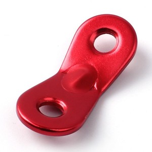 Aluminum Alloy Double Eye Paracord Adjustment Plate 39x16mm Red For Tent Tarp Windproof Rope Fixing Buckle - Product Image 5