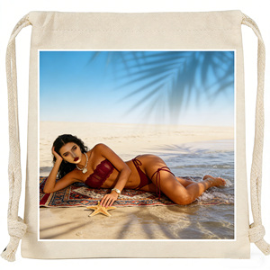 ถุงผ้าแคนวาสแบบรูดเชือกสำหรับใส่เครื่องประดับ รองเท้า ของขวัญ ถุงหิ้วแบบสั่งทำพิเศษ ป้องกันฝุ่น พิมพ์โลโก้ได้ ขายส่ง เป็นมิตรกับสิ่งแวดล้อม ทนทาน - Product Image 3