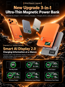 HYTO Ultra Thin Mini Magnetic pour Smartphone, Chargeur sans fil magnétique en aluminium, Powerbank, Écran avec montre - Product Image 2