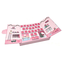Emballage de calendrier de l'avent personnalisé de luxe pour chocolats et bonbons, design maison de Noël, couleur rose, compte à rebours de 24 jours