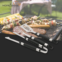 Ensemble d'outils de barbecue portable pour le camping en plein air avec construction en acier inoxydable + polypropylène, antiadhésif et résistant à la chaleur, kit de 3 à 5 pièces