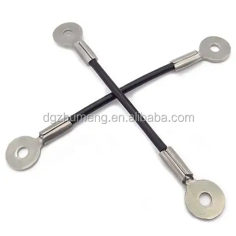 3/16 "cavo rivestito nero del cavo dell'acciaio inossidabile di sicurezza con il gancio a scatto di 6x60mm