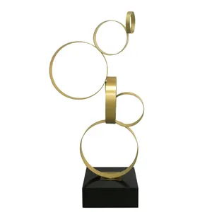 Modern simple fashionable stainless steel abstract sculptures ornaments artworks tabletops interior home decoration items