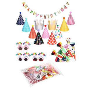 Striscioni di Buon Compleanno, Bandiere, Cappello di Carta, Corona, Fischietto, Occhiali con Rumore, Accessori per Foto, Decorazioni per Feste di Compleanno - Product Image 2