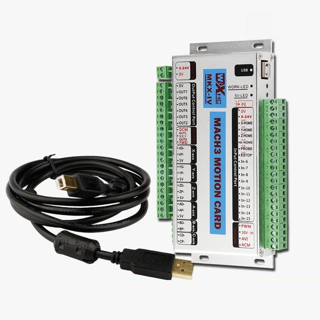New Mach3 System USB Interface Engraving Machine CNC Motion Control Card 3/4/6 Axis Controller Servo/Stepper Motor Support