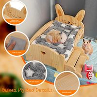 Nichoir et maison en bois pour cochon d'Inde avec escalier, plateforme-lit pour petits animaux, lapins nains, hamsters, chinchillas