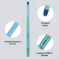 Ensemble de 6 pinceaux à ongles professionnels avec manche en bouleau pour nail art, stylo liner pour gel UV, outil de manucure de haute qualité