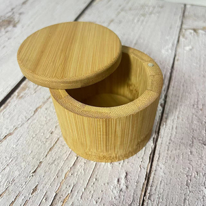 Boîte de rangement d'épices de cuisine en bambou avec couvercle magnétique et cuillère pour salière avec LOGO <span class=keywords><strong>personnalisé</strong></span> - Product Image 2