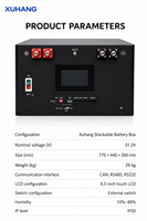 Solution fiable de stockage d'énergie domestique 10kWh/15kWh Batterie solaire au lithium LiFePO4 51.2V 314Ah 100Ah 8000 cycles de fiabilité