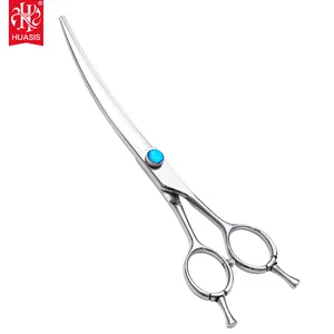 AR-D08 Professional Dog Grooming Scissors 7inch Curved Dog Shear for Grooming Dog's Eyes/Face/Head/Body Hair Japan 440C