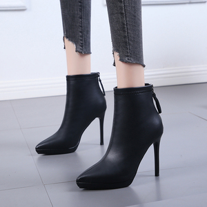 Autumn and Winter 2025 New Pointed Super High Heel Ankle Boots Thin Heel Sexy Single Boots - Product Image 2