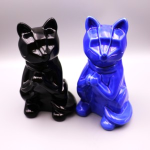 Urnes funéraires personnalisées en céramique écologiques pour cendres de chat, style européen et américain durable, urne commémorative en forme de chat pour chien - Product Image 5